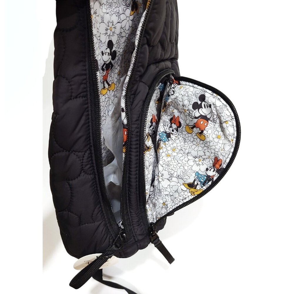 Vera Bradley Mickey Mouse Sling Backpack Quilted Black Disney Minnie Springs 3 - Picture 5 of 7